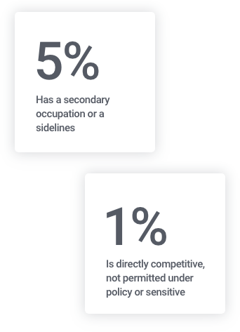 Follow up on secondary occupations and sidelines within the organisation