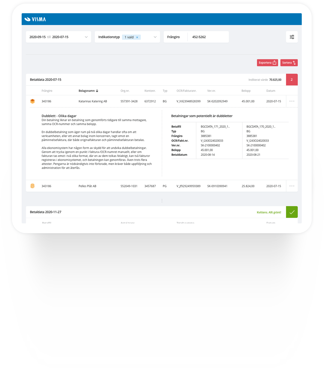 Visma Autopay Detect Visma Autopay Detect